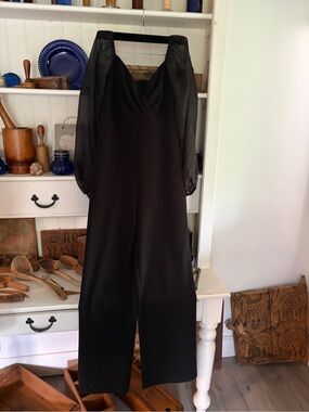 Le Château Black Long-Sleeve V-Neck Jumpsuit